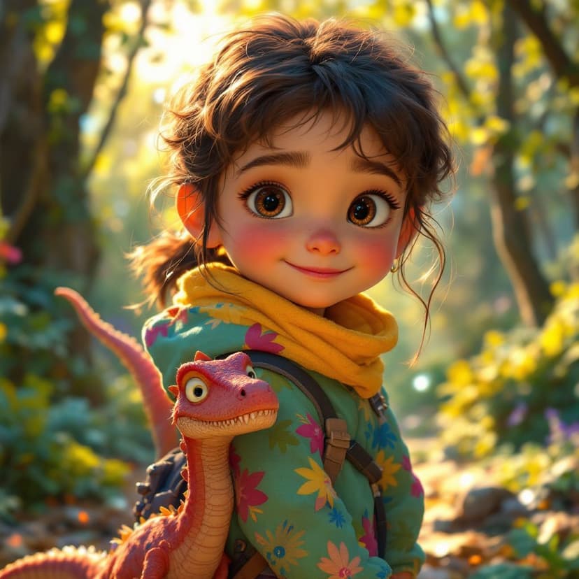Aurora's Dinosaur Time Travel: Meeting friendly dinosaurs in prehistoric times story preview