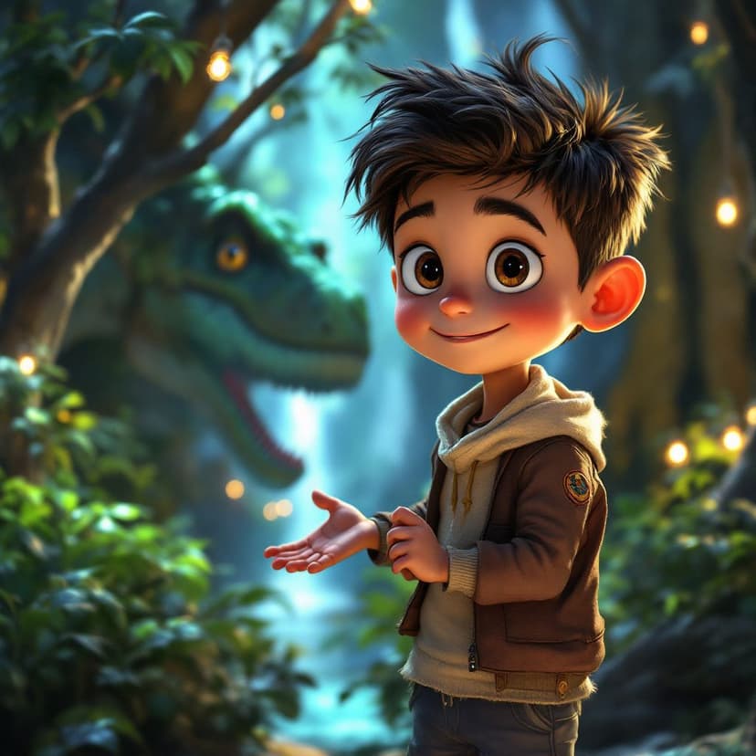Benjamin's Dinosaur Time Travel: Meeting friendly dinosaurs in prehistoric times story preview