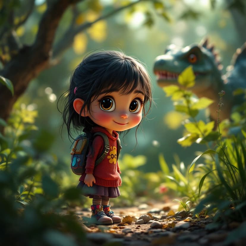 Camila's Dinosaur Time Travel: Meeting friendly dinosaurs in prehistoric times story preview