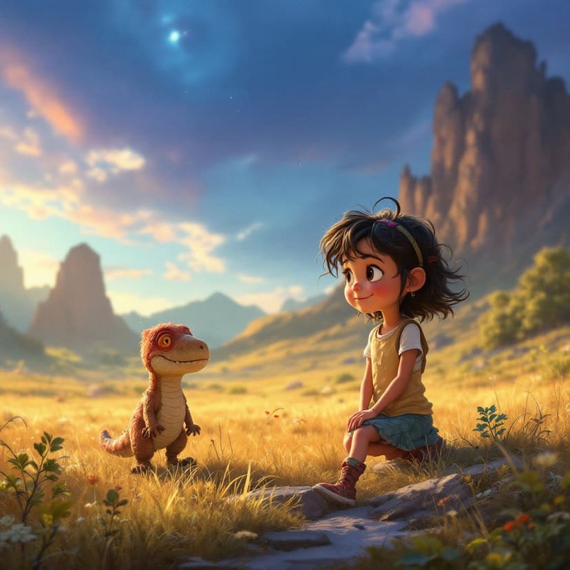 Charlotte's Dinosaur Time Travel: Meeting friendly dinosaurs in prehistoric times story preview