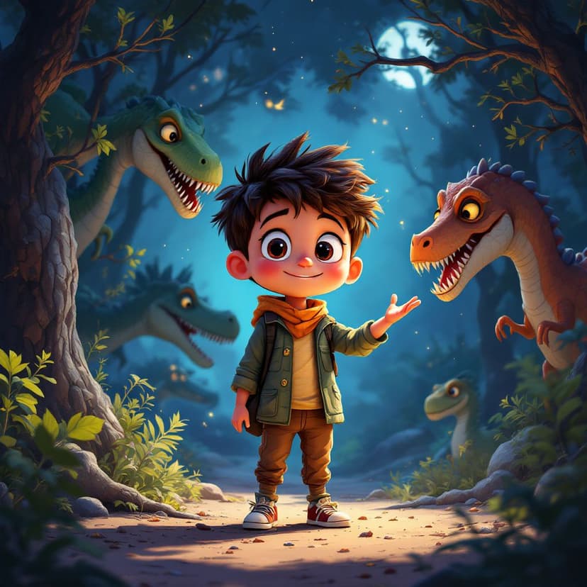 Hudson's Dinosaur Time Travel: Meeting friendly dinosaurs in prehistoric times story preview