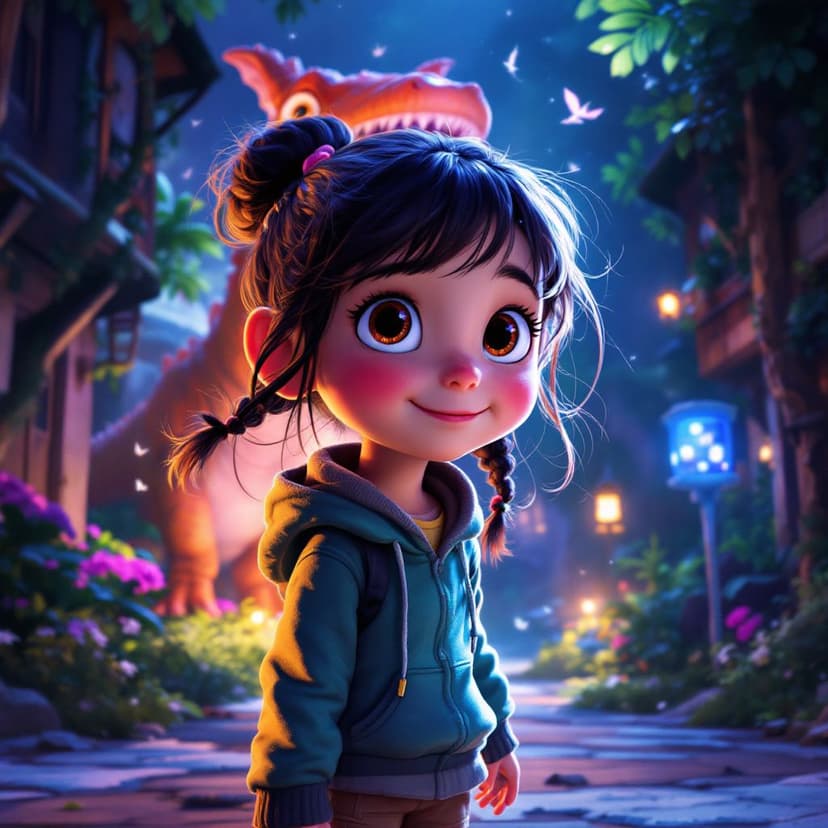 Olivia's Dinosaur Time Travel: Meeting friendly dinosaurs in prehistoric times story preview