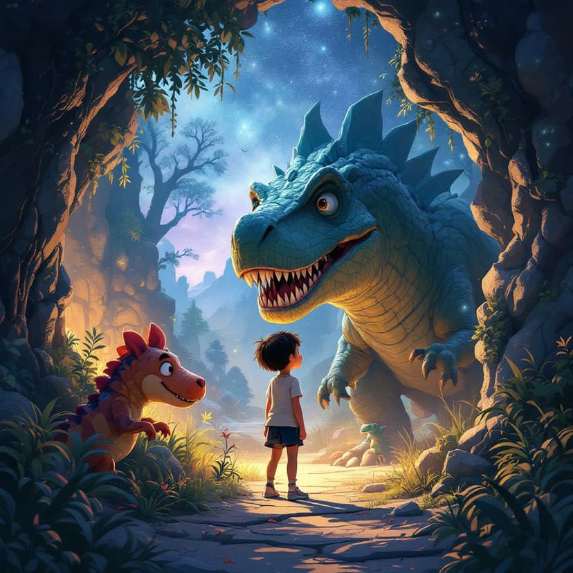 Penelope's Dinosaur Time Travel: Meeting friendly dinosaurs in prehistoric times story preview