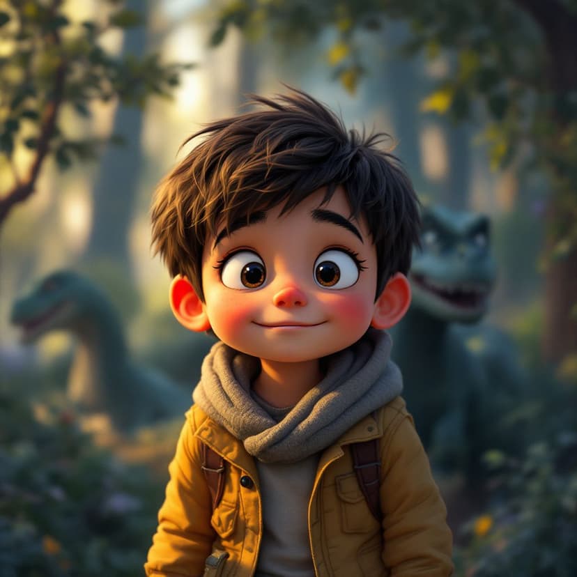 Samuel's Dinosaur Time Travel: Meeting friendly dinosaurs in prehistoric times story preview