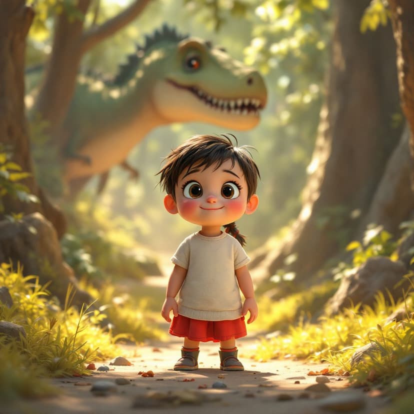 Scarlett's Dinosaur Time Travel: Meeting friendly dinosaurs in prehistoric times story preview