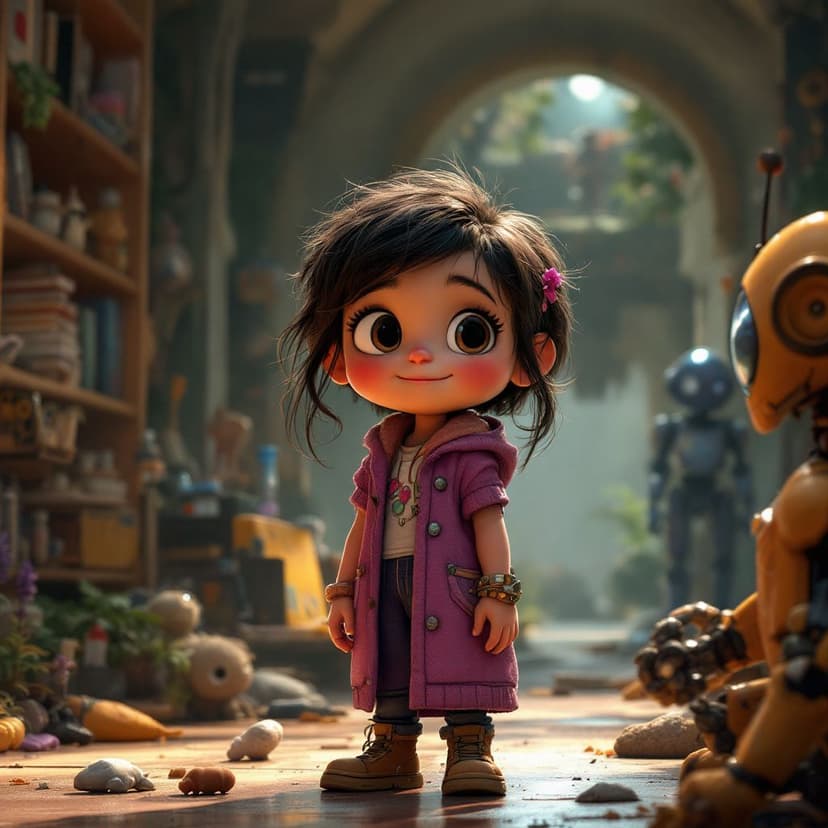 Violet's Robot Building: Creating a helpful robot companion story preview