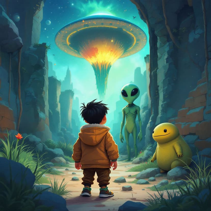 Alexander's Alien Planet: Exploring a new world with alien friends story preview