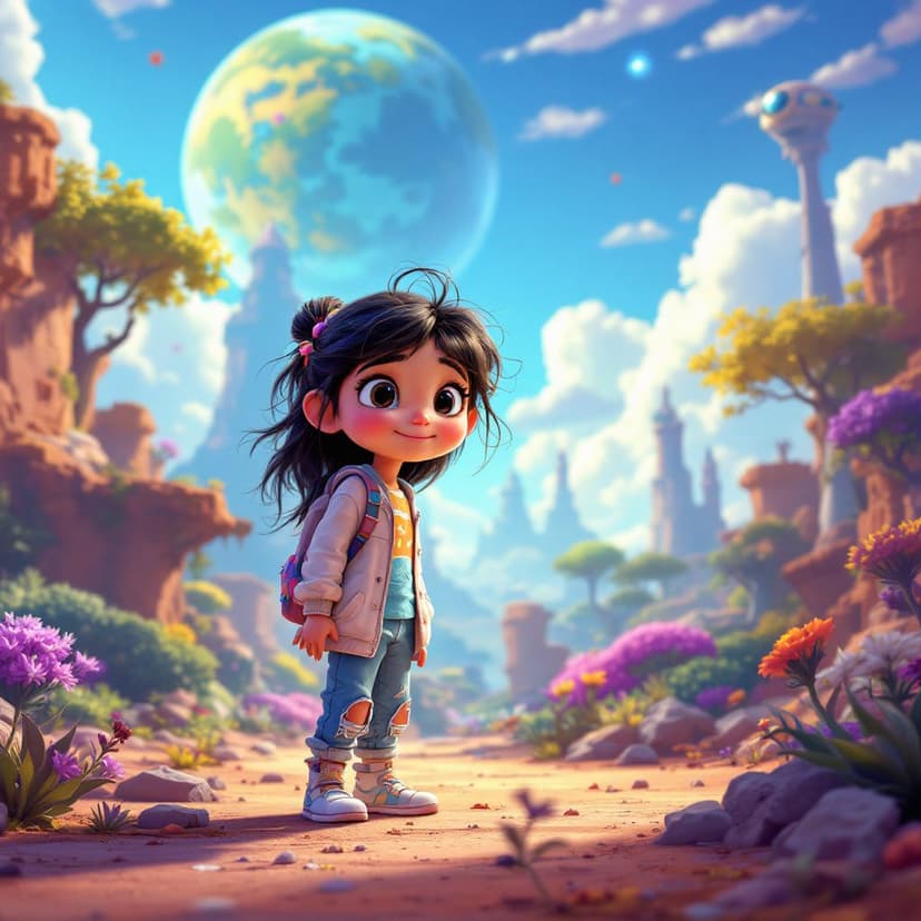 Gianna's Alien Planet: Exploring a new world with alien friends story preview