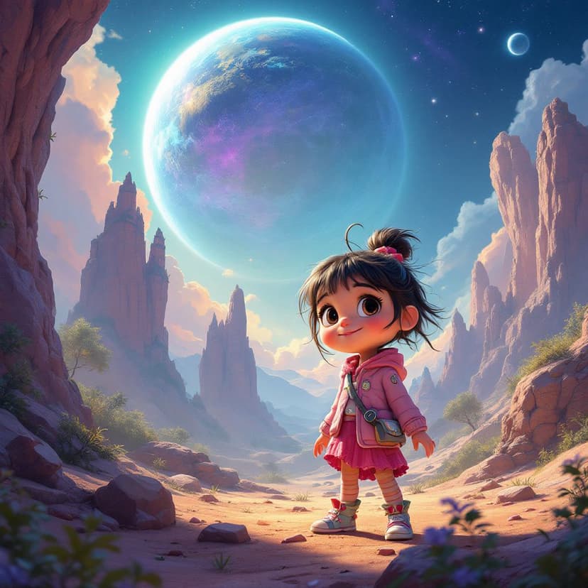 Isabella's Alien Planet: Exploring a new world with alien friends story preview