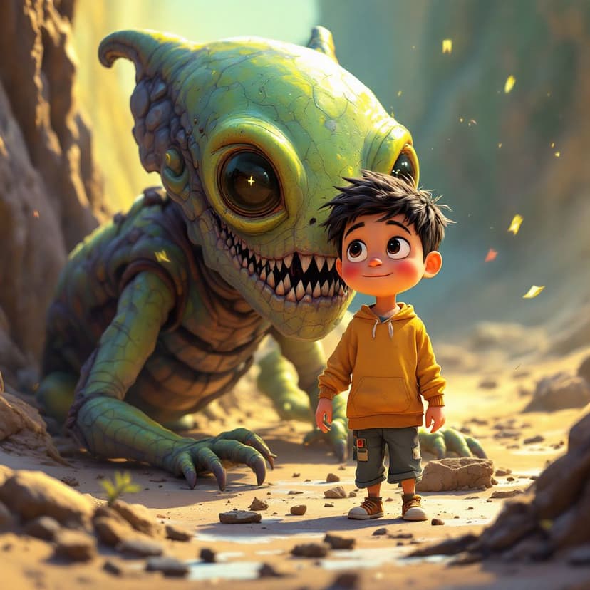Leo's Alien Planet: Exploring a new world with alien friends story preview