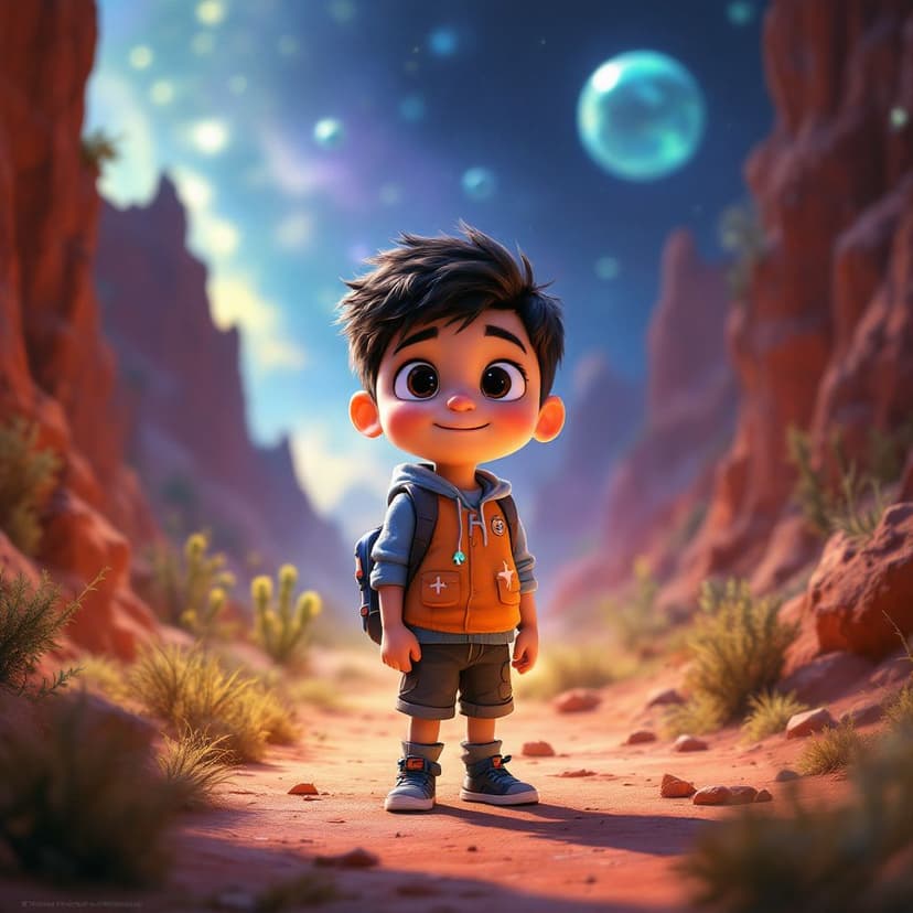 Mateo's Alien Planet: Exploring a new world with alien friends story preview