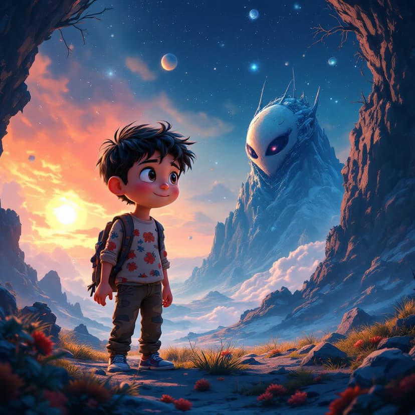 William's Alien Planet: Exploring a new world with alien friends story preview