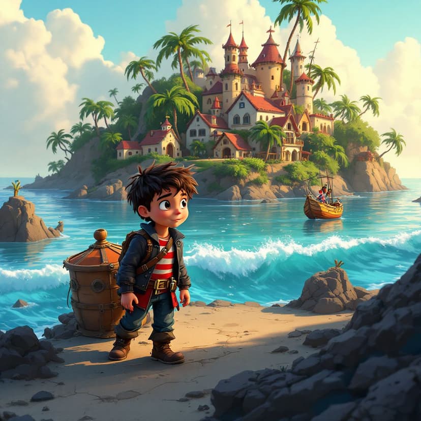 Oliver's Pirate Island: Sailing the seas looking for magical treasure story preview