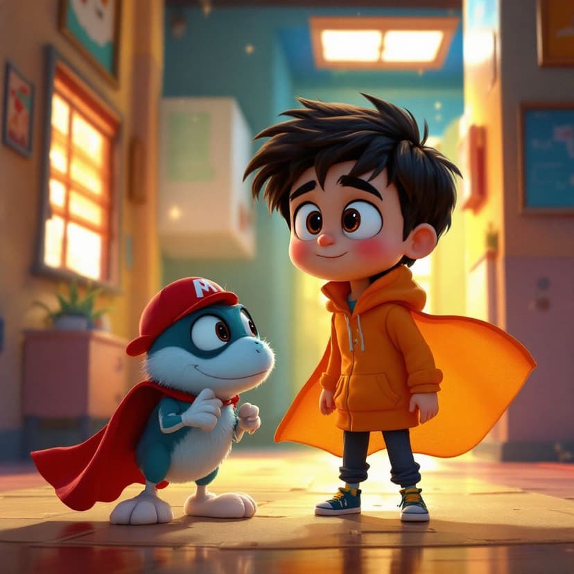 Luca's Superhero Academy: Learning to use special powers to help others story preview